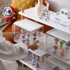 Blind Box Showcase Acrylic Box Transparent Storage Box Organizer för Fingures Dolls 3 Tier Riser Stand Case 240401