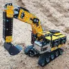 Diecast Model Cars Remote Controlled Alloy Excavator Crane Dump Truck 2.4G 12 Channel DIY Building Block RC Car Building Electric Toy J240417