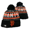 Caps hoeden heren alle 32 teams gebreide gebufferde pom phillies beanies gestreepte zijlijn wol warm