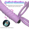 Dubbel penetration vibrator dildo penis kuk ring anal pärla rumpa plugg sexig leksak för kvinnor g spot clit anals dildo leksaker för vuxna