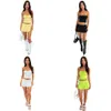 Tracksuits Women's 2024 Summer Casual Solid 2 Piece Outfit Women Sport Set Ruched Lace Up Tops Skirt Shorts Suit Skirts Sets s s