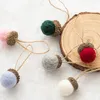 Christmas Decorations 6pc Decoration Accessories Wool Felt Ball Pine Cone Acorn Pendant DIY Wreath Material Party Xmas Tree Hanging Ornament