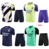 2024 2025 Arsen Real Madrids Paris Futebol Tracksuit de luva curta Treinamento Men and Kids