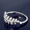 Anneaux de mariage Bohemian vintage Big Leaf Ring pour les femmes Boho Antique Silver Color Jewelry Anillos