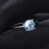 JewelryRypalace 16Ct Natural Sky Blue Topaz 925女性用Sterling Silver Ringソリティア宝石細かいジュエリー記念日ギフト240417