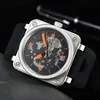 Designer Men's Fashion Sports Watch Clock Automatisk mekanisk klocka Högkvalitativ lyxmärke Silikonbälte Män Ross Watch