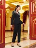 Women's Two Piece Pants Exquisite Pearls Women Suits 2 Pieces Formal One Button Blazer Peaked Lapel Plus Size Custom Made Mother Of The