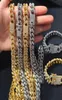 Hip Hop Jewelry Mens Gold Silver Miami Colliers de chaîne de liaison cubaine Fashion Bling Diamond Iced Out Chian Collier pour femmes Bracelet4337762