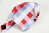Bow Ties Classic Plaid Blue Blue Silver Tie Jacquard Silk tissé 8cm pour hommes Menie Business Mariage Party Forme
