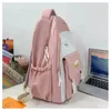 Bolsas escolares adolescentes para meninas fofas de estudante intermediário mochila feminino campus coreano nylon bagpack