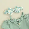 Conjuntos de ropa axyrxwr 0-18m niña nata de bebé verano 2pcs cortón de bowknot butkysuits pantalones de bengala de diadema