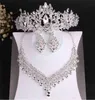 Barokke luxe kristallen kralen bruids sieraden sets tiaras kroon ketting oorbellen bruiloft Afrikaanse set 21070126804931493588