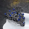 Hair Clips WWLB 1 Pcs Peacock Charm Ladies Large Claw Clamps Crystal Small Clip Butterfly Accessories Gift