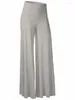 Active Pants Women's Wide Leg 2024 Fashion Loose Stretch High midja Long Palazzo Chiffon Solid Trousers