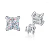 Stud Earrings Smyoue Certified 1ct Princess Cut Moissanite For Women Girls Praty Jewelry Luxury Quality S925 Sterling Silver