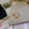 High -end sieradenringen voor Vancleff Dames Pearl Ring Dames 18K Rose Gold Golde CNC Fijn gesneden gelaagde Round Bead Ring Origineel 1: 1 met echt logo