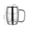 Mugs Hot Sale Double Wall Stainless Steel Beer Mug Portable Coffee Tea Cups Travel Tumbler Office Use Water Cup with Handle Drinkware 240417