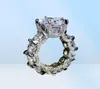 Sparkling Vintage 925 Sterling Silver Rings Big Round Cut CZ Diamond Promise Women Wedding Bridal Ring9831985