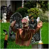 Dekorative Objekte Figuren Halloween Dekorationen Scary Doll Horror Decor Swing Scream Ghost Voice Ground Plug-in Outdoor Gard Dhqhk