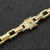 Unisex Cuban Necklace NK Hip Hop Trendy Brass Box Chain Full Straight Pull Crystal Fashion Jewelry Clip