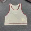 Sexy Sequin Tank Tops Womens Designer Knit Sleeveless Crop Tops Round Neck Slim Sports Camisole