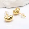 Boucles d'oreilles Stud Real 18k Gold Acacia Bean Pure Au750 mignon pour les femmes Fashion Simple Fine Jewelry Cadeau