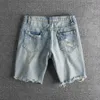 Männer modische Loch Hip Hop Denim Shorts Sommer Streetwear Harajuku zerrissen Jeans Shorts Casual Short Hosen Hosen 240411