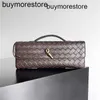 Andiamo Long Clutch Handbag BottegVenetas 7A Weave Handswen Bag Leather Money andWS7B