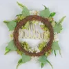 Flores decorativas 1 pc Wreath Wreath Wreath Green White Porta Decoração