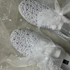 Casual Shoes Bride Pearls Flats Soft Bottom White Comfortable Walk Sticky Hand Made Lovely Beautiful Cute Wedding Limit Sale