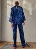 Hiloc Leopard Print Satin Sleepwear Women sets Fashion à domicile à semestres à l'autre