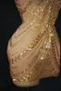 Стадия носить блестящее платье для женщин для женщин, сексуальная сетка, Смит, прозрачная вечеринка, костюм для рождения Пографии