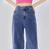 Jeans pour femmes XS-2xl Taille coton Baggy Vintage bleu haute taille pantalon lâche droit maman maman jean décontracté confort pantalon denim oversize