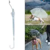 Hundkläder av hög kvalitet husdjursparaply transparent med koppelmontering för regn