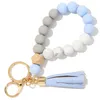 2024 NOUVELLE BRACE DE PERLES SILICONE BRACE BRACELLE BRACELET CLÉ CLÉ BRACEAUX PU FINGES ANTI-LOSS BRACELET