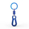 2024 1 PC utomhus rostfritt stål Spring Buckle Carabiner Keychain midjebältesklipp Anti-Lost Buckle Hanging Infällbar nyckelring nyckelring