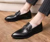 Party Designer Men Business Wedding Shoes Sequined Pointed Toes Loafers Breathable Classic Fashion Black Leather Casual 1142