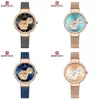 NaviForce Watch Watch Marka Rose Gold Blue Quartz Watches Stal Haterproof Wrisroof For Girl Relogio Feminino 20276a ES