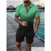 Suisses de survêtement masculines Style Tracksuit Suit de haute qualité Shorts d'été décontractés 2 pièces 3D Print Shirt Luxury 2023 Male Drop Deli Dhvue