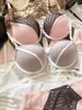 Beha's sets Franse sexy oversized beha set contrast kanten kleine borstshow grote verzamelde lingerie -briefs zacht stalen ring dik ondergoed