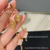 Brand charm Van High Version Fritillaria Bracelet Female Crowd Design Laser Rose Powder 18K Fashion Light Luxury Batch V