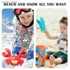 Sable Player Water Fun Childrens Beach Toys Lobseurs Dinosaur Toy Clips Mâle et femelle Crabe Pax de pied Robot Arms Vêtements de plage Set Set Y240416