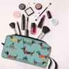 Cosmetic Bags Christmas Dachshund Dog Pattern Makeup Bag For Women Travel Organizer Cute Funny Pet Sausage Storage Toiletry