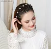 Headbands Unisex Alice Pearls Elegant Hairbands Men Women Sports Headband Double Bangs Hairstyle Make Up Hairpins Fashion Hair Accessories Y240417