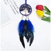 Decorative Figurines Car Decorations Blue Feather Crystal For Women Dream Catcher Brown Pendant Small Traditional Bohemian