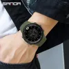 Armbandsur sanda varumärke män kronograf sportklocka mode man led dig digital vattentät klocka militär handledsklockor relogio masculino