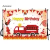 THÈME AVEZANO FIRETRUCK CARDE BETTED LETTE BOY BOY BORD BIR a la fête de fête de bébé baby-baby extincteur Child Child Room Decoration Banner 240411