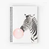 Zebra Pattern Spiral Journal Notebook 120 Páginas Alunos Nota Livros para registro no registro de registro de estudos Trabalho escolar Escrevendo presentes diários