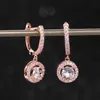 2024 Sparkling Dangle oorbellen Luxe sieraden Ins Top verkopen 925 Sterling Silver Round Cut 5a Cubic Zirkon CZ Diamond Party Dames Beach Drop Earring For Mother Day Cadeau