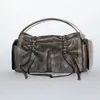 Kordelstring -Wastelandstil Dunkel vielseitiger, plissierter Handtasche 2024 Herbst und Winter Single Schulter -Crossbody Women's Bag